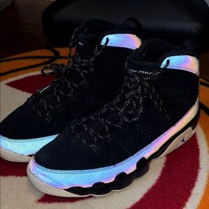 Air Jordan Black Sneakers with Iridescent Accents